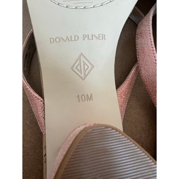 NWT Donald Pliner MIDA Rose Metallic Strappy Mule Block Heel Slip On Sandal 10M - Picture 10 of 10